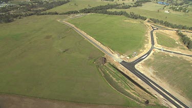 Building construction site, preparing the land. Building the roads