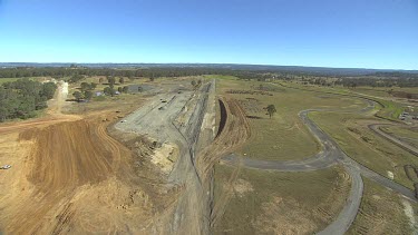 Building construction site, preparing the land. Building the roads