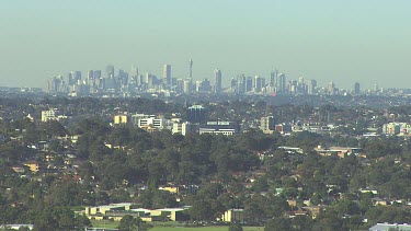 Wide Shot. Sydney city and suburbs,