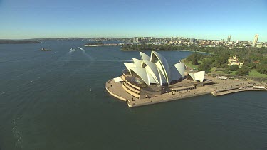 Sydney Harbour, Opera House. Botanical Gardens. Looking east