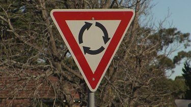 Medium shot street Sign roundabout