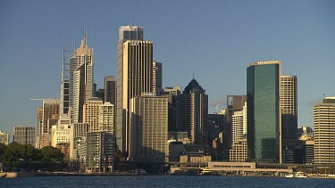 Sydney city Circular Quay. Skyline with skyscrapers.