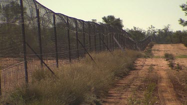 Barbed wire Bilby fence designed to keep out predators