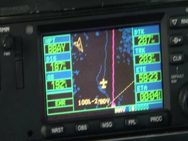 Navigation control panel of small light plane.