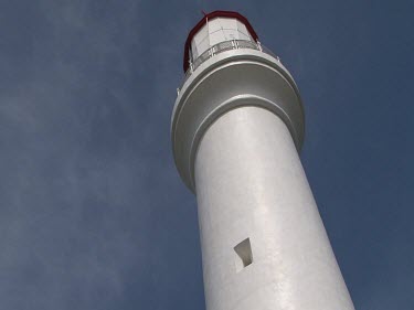 Low angle looking up at lighthouse