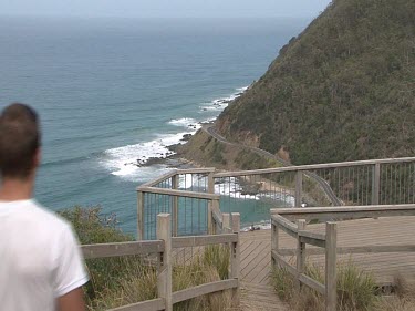 Couple on Coastal walk, Great Ocean Road, Victoria