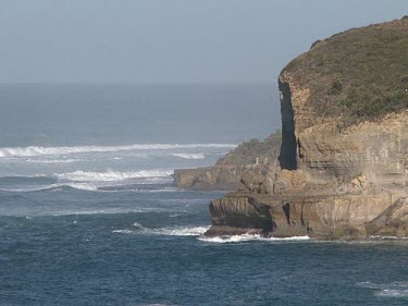 limestone Cliffs and ocean. Great Ocean Road, Victoria.