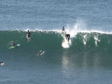 Surfing. Surfer falls