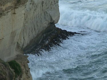 Waves at base of Twelve Apostles Limestone eroded by wave action