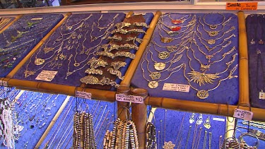 Homemade jewellry on display in Surf Shop.