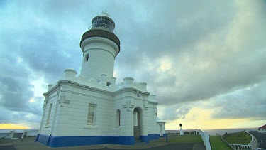 Low angle looking up at lighthouse Byron Bay.