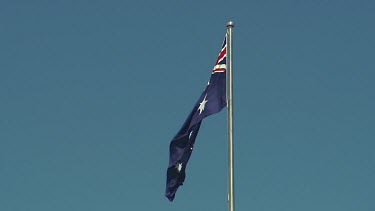Australian Flag blowing in wind.