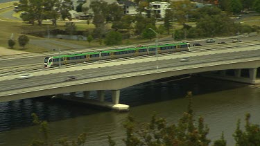 Train and cars, Perth