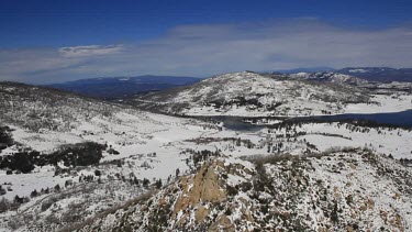 Aerial of Cuyamaca Moutains in Snow, South California