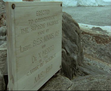Memorial Cross to Ninnis and Mertz of Mawson expedition. Mackellar Islets