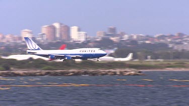 United Airlines plane take off.