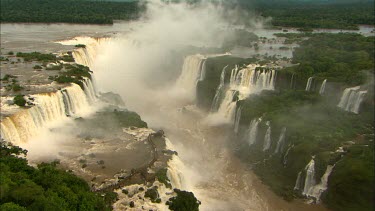An aerial shot the Iguaz Falls
