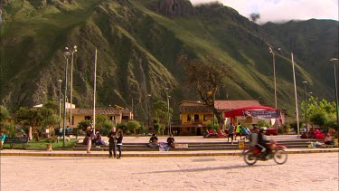 The town square in Ollantaytambo a town in the Sacred Valley or the Urubamba Valley  in Peru