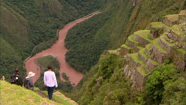 The Urubamba river from the terraced walls of Machu Picchu