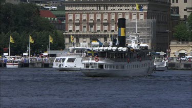 Boats in central  Stockholm, Sweden.