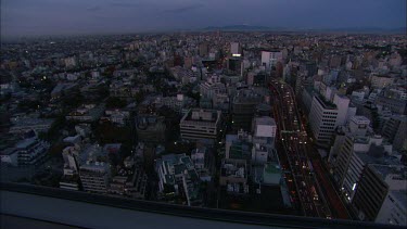 Tokyo at dusk/dawn, filmed from a hight.