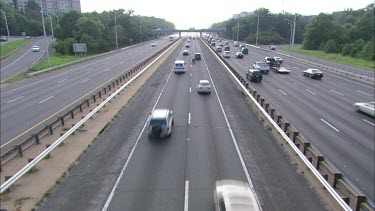 Traffic filmed from a bridge in USA
