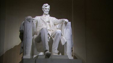 The statue of Abraham Lincoln at the Lincoln Memorial in Washington DC