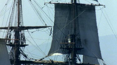 Tall historical sailing ship.