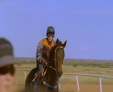 Horse racing in outback.