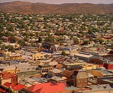 Establishing shot town mining headgear. Broken Hill