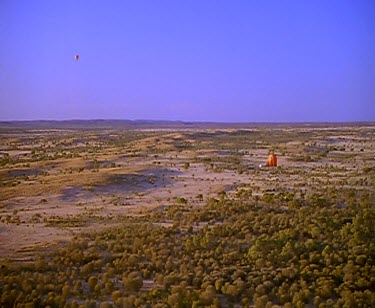 Hot air balloon over desert