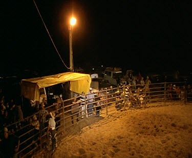 Rodeo bull riding. Night