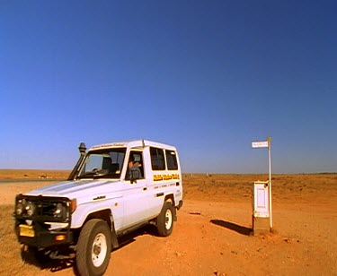Driving in outback.
