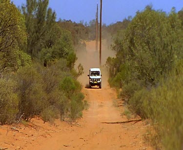 Driving in the outback. 4WD. Four wheel-drive.