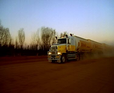 Shell petrol tanker and dust