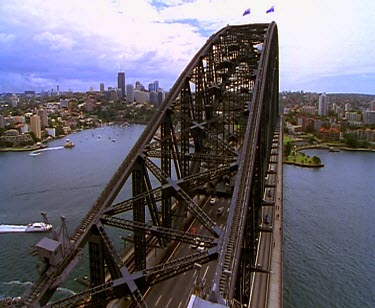 High-angle Sydney Harbour bridge