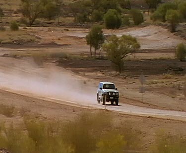 4 WD Four wheel-drive in outback, dust