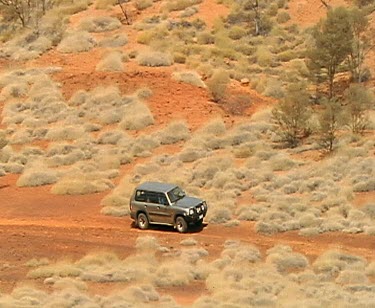 4 WD Four wheel-drive in outback, dust