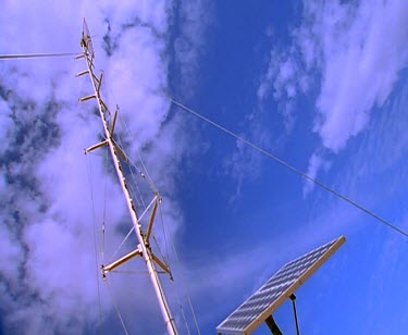 Satellite dish for communication solar panels