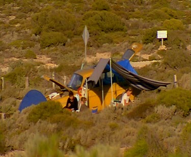 Camping at Cactus Beach.