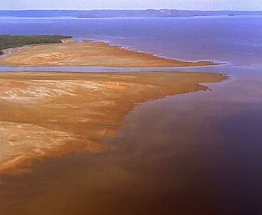 River delta. Where River enters ocean. Tidal flat. Franklin/Gordon river