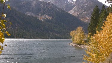 Pristine mountain lake in the fall