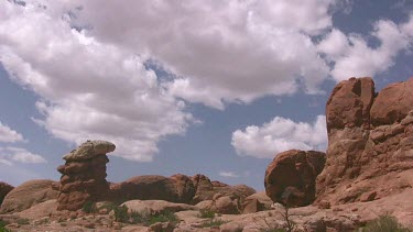 Rocky Canyon; sheer and deep; monumental buttes, boulders, mesas, and big sky