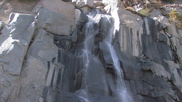 Cascading waterfall in spring