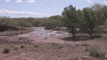 Southwest desert valley river in Spring; Canyon de Chilly
