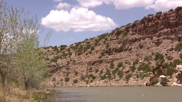 Southwest desert valley river in Spring; Rio Chama