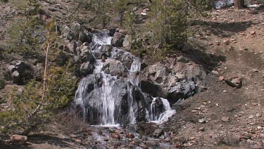 A small cascading stream in the Sierra Mountains