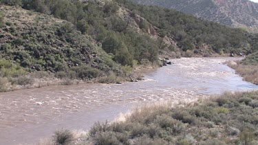 A rushing river in the Sangre de Cristo mountains; the Rio Grande