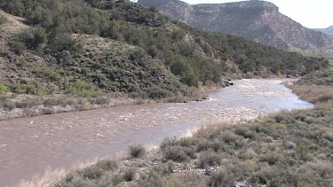 A rushing river in the Sangre de Cristo mountains; the Rio Grande