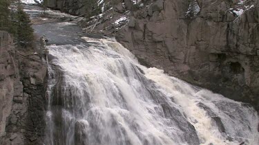 Powerful waterfall  in spring